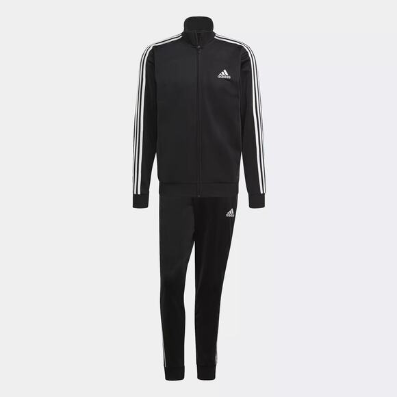 adidas Other - adidas Essentials Tracksuit 2 Piece Set Fleece 3-Stripes Black Men's Size Medium